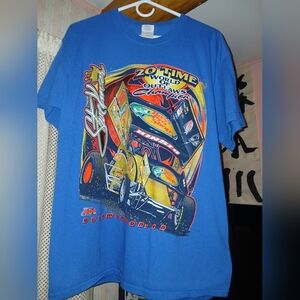 World Of Outlaws Steve Kinser Blue Mens Racing T Shirt Size Large